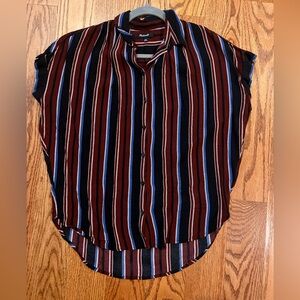 Madewell Central Drapey Shirt in Menford Stripe Size XXS